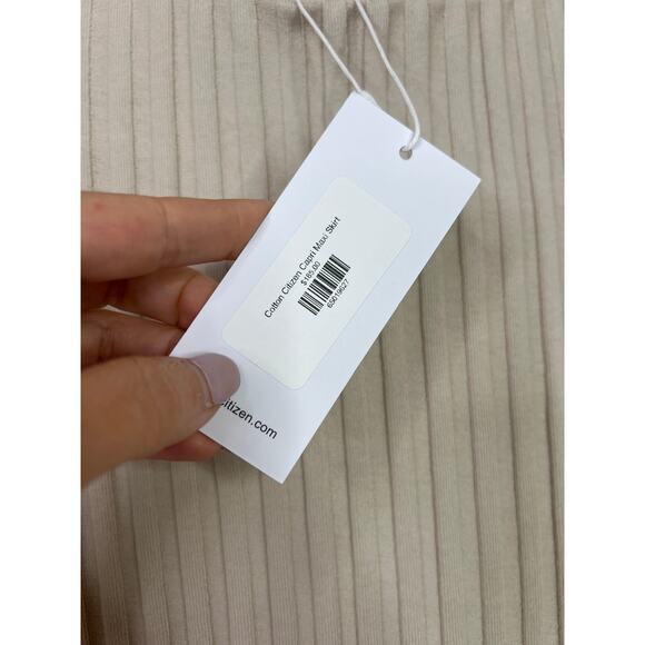 NWT Cotton Citizen Pull On Ribbed Knit Stretch The Capri Maxi Skirt Oatmeal - Picture 5 of 8